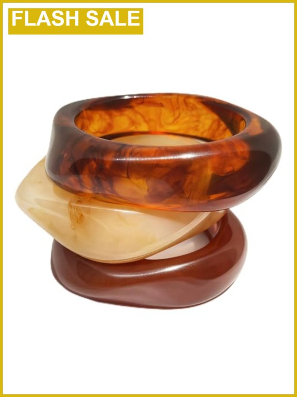 Chunky Resin Acrylic Bangle Bracelets Set for Women, Wide Geometric Stackable